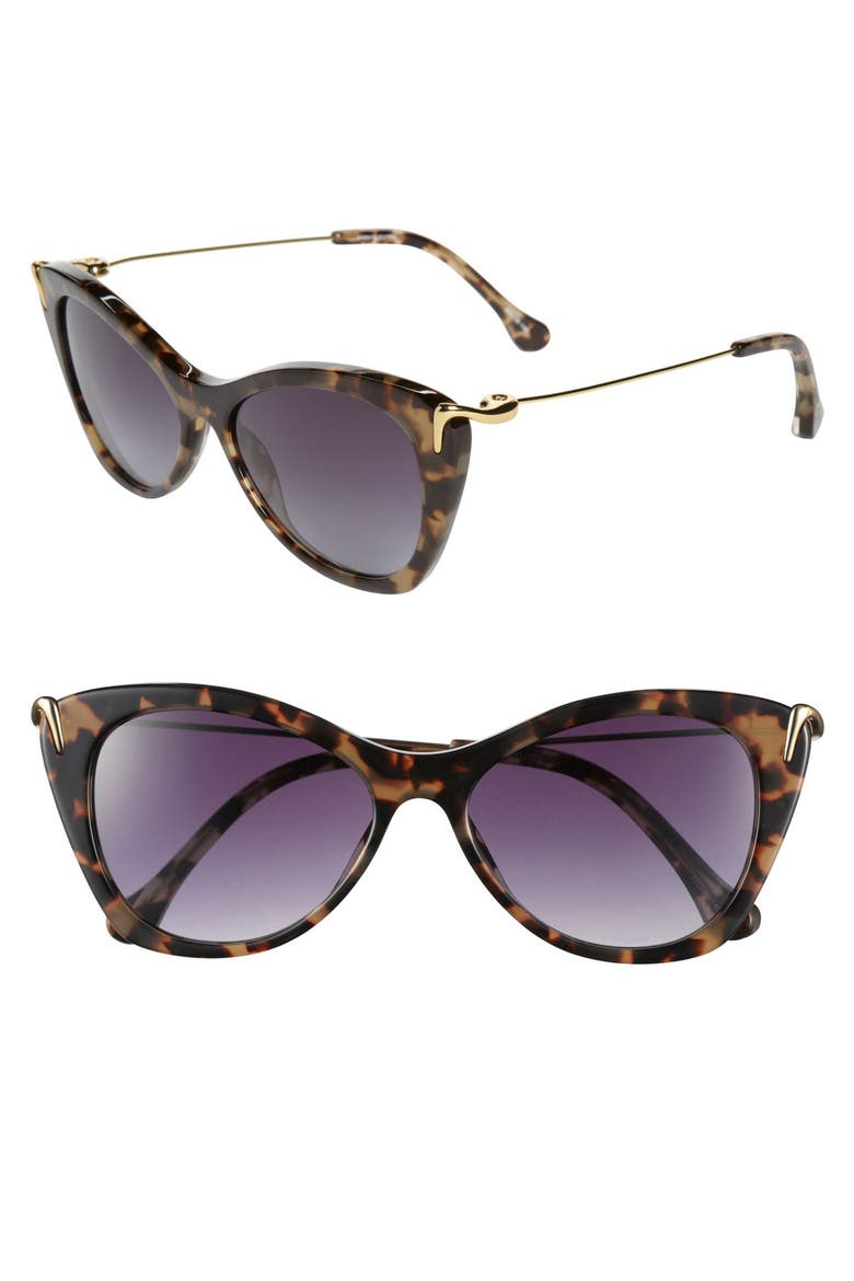 'Fillmore' 52mm Cat Eye Sunglasses, Main, color, SHINY OLIVE TORTOISE