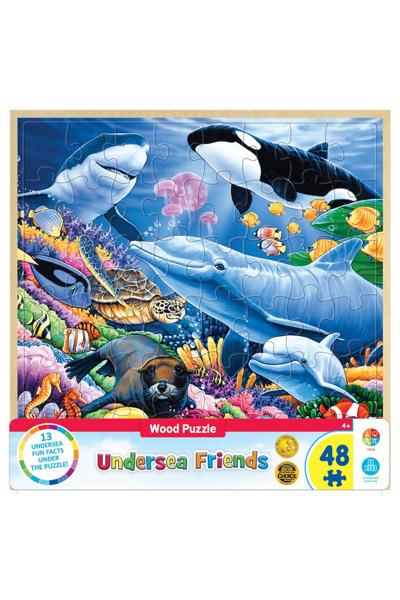 Undersea Friends 48 Piece Wood Puzzle, Main, color, Multicolor