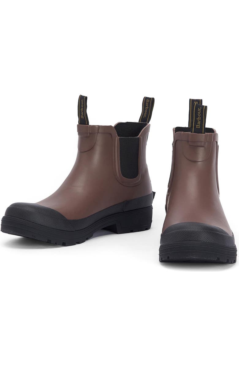 Barbour Storm Chelsea Rain Boot, Alternate, color, Dark Sand/Black