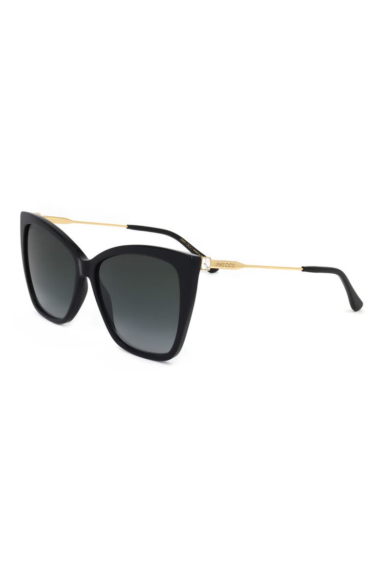58mm Cat Eye Sunglasses, Alternate, color, BLACK