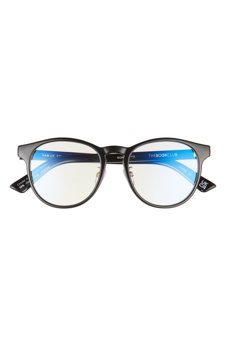 The Book Club Ham Lit 51mm Blue Light Blocking Reading Glasses, Main, color, 