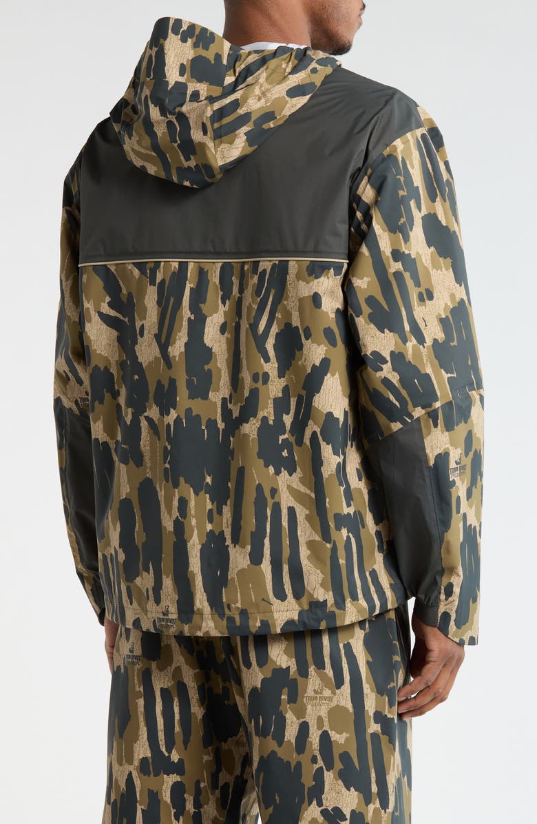 Malbon Golf Tour Divot Camouflage Rain Jacket, Alternate, color, Bark Camo