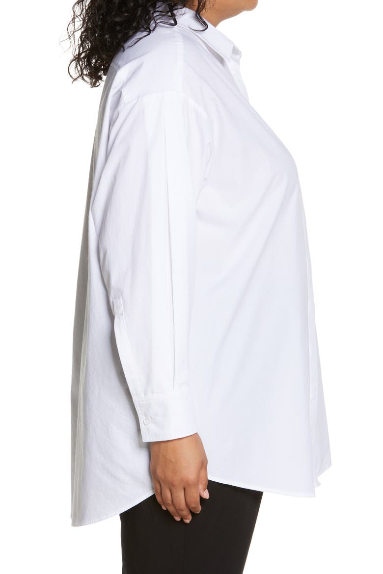 Maeve Oversize Button-Up Poplin Shirt, Alternate, color, BRIGHT WHITE