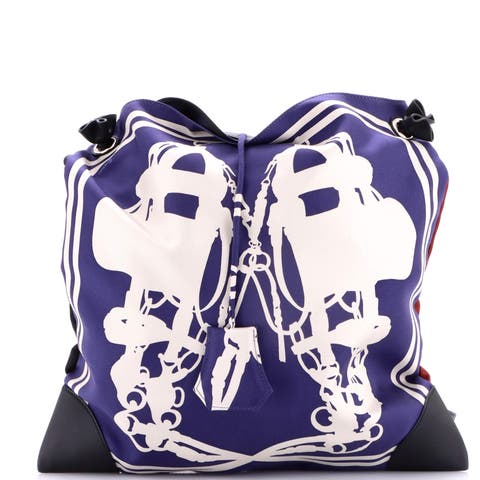 Silky City Bag Printed Silk and Leather PM