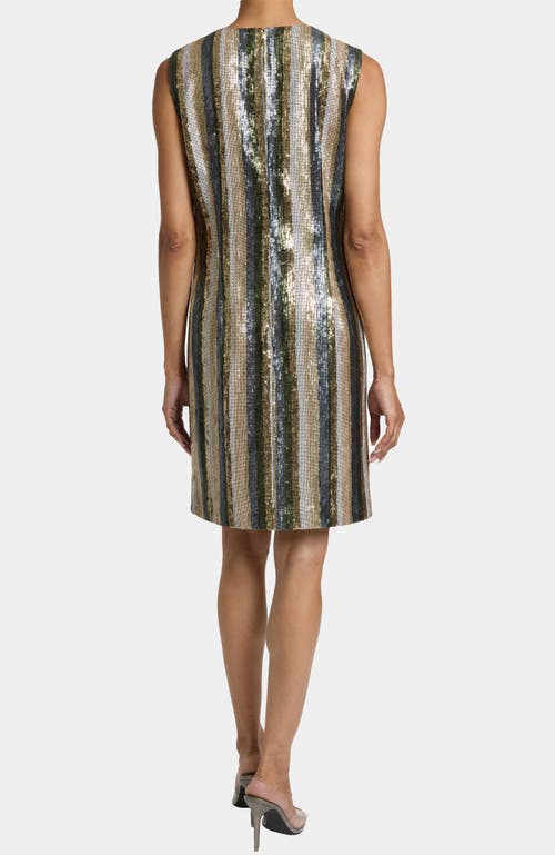 Santorelli Aretha Sleeveless Sequin Shift Dress In Gray