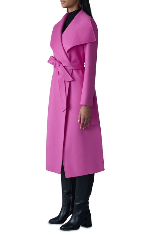 Mackage Mai Wool Belted Wrap Coat In Azalea