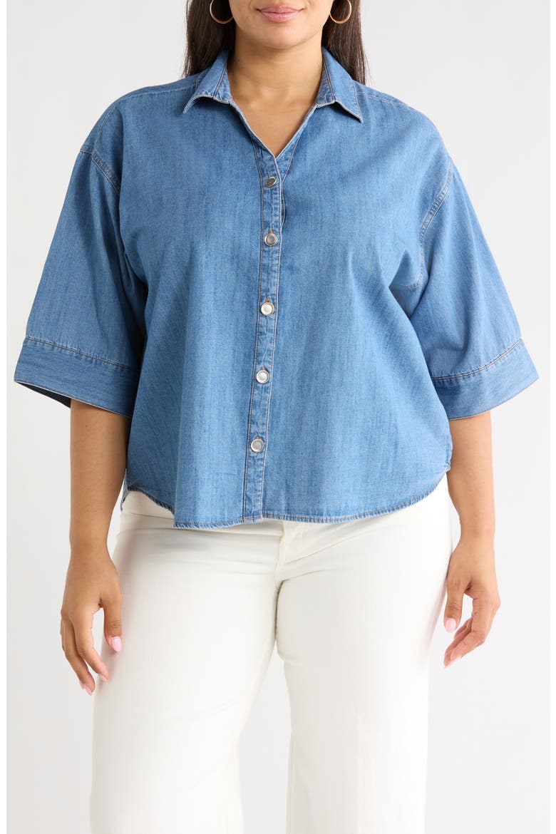 Kindell Chambray Top, Main, color, MEDIUM WASH
