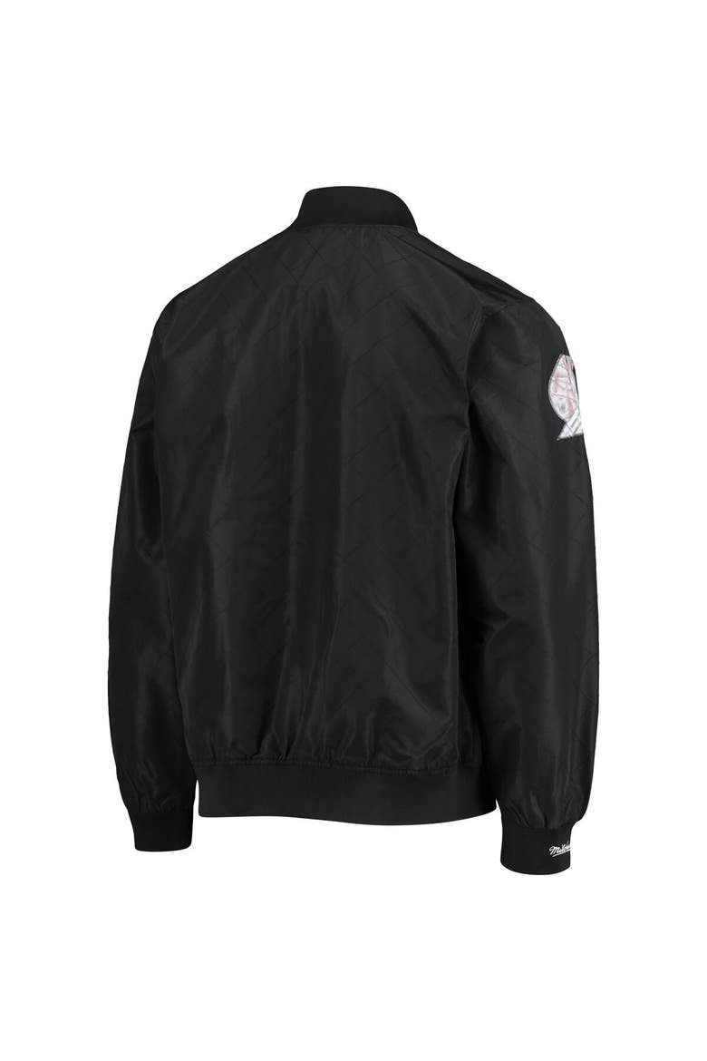 Men's Portland Trail Blazers Black Mitchell & Ness Hardwood Classics 75th Anniversary Authentic Warmup Full-Snap Jacket, Alternate, color, Black