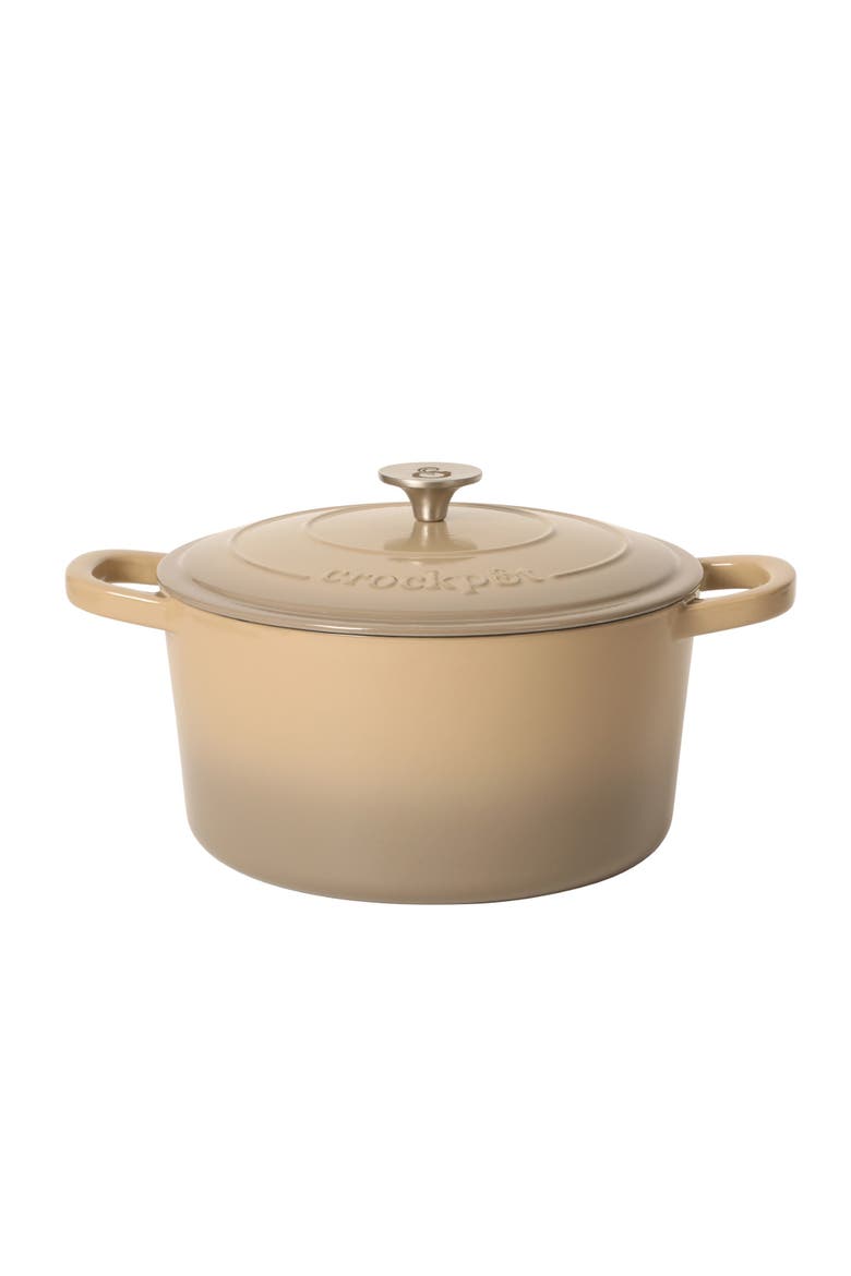 Artisan 5-Quart Round Enameled Cast Iron Dutch Oven with Lid, Main, color, Gradient Taupe