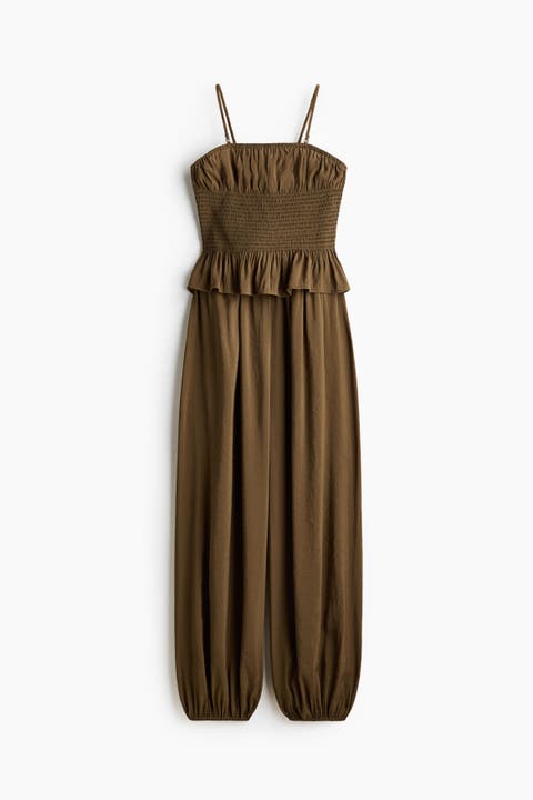 Frill-trimmed Bandeau Jumpsuit