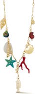 CHLOE AND MADISON Seashore Goldtone Charm Necklace