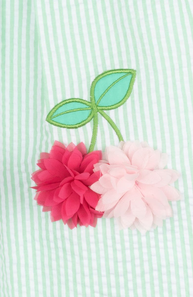 Rare Editions Cherry Seersucker Dress & Bloomers, Alternate, color,