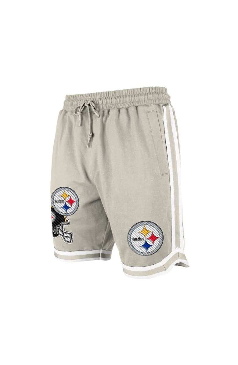 New Era Men's New Era Light Beige Pittsburgh Steelers Stone Multi Patch Shorts, Alternate, color, Light Beige