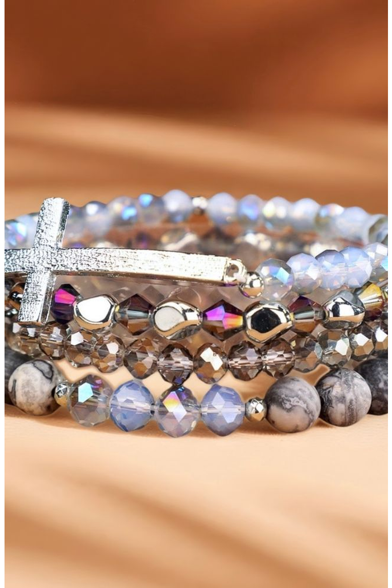 Healing Cross 4 Stack Bracelet Set, Alternate, color, Picture Jasper