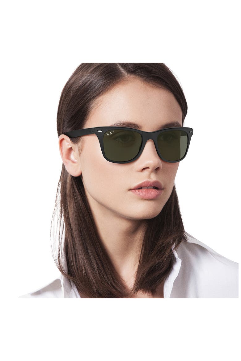 52mm Polarized Rectangular Sunglasses, Alternate, color, POLARIZED GREEN