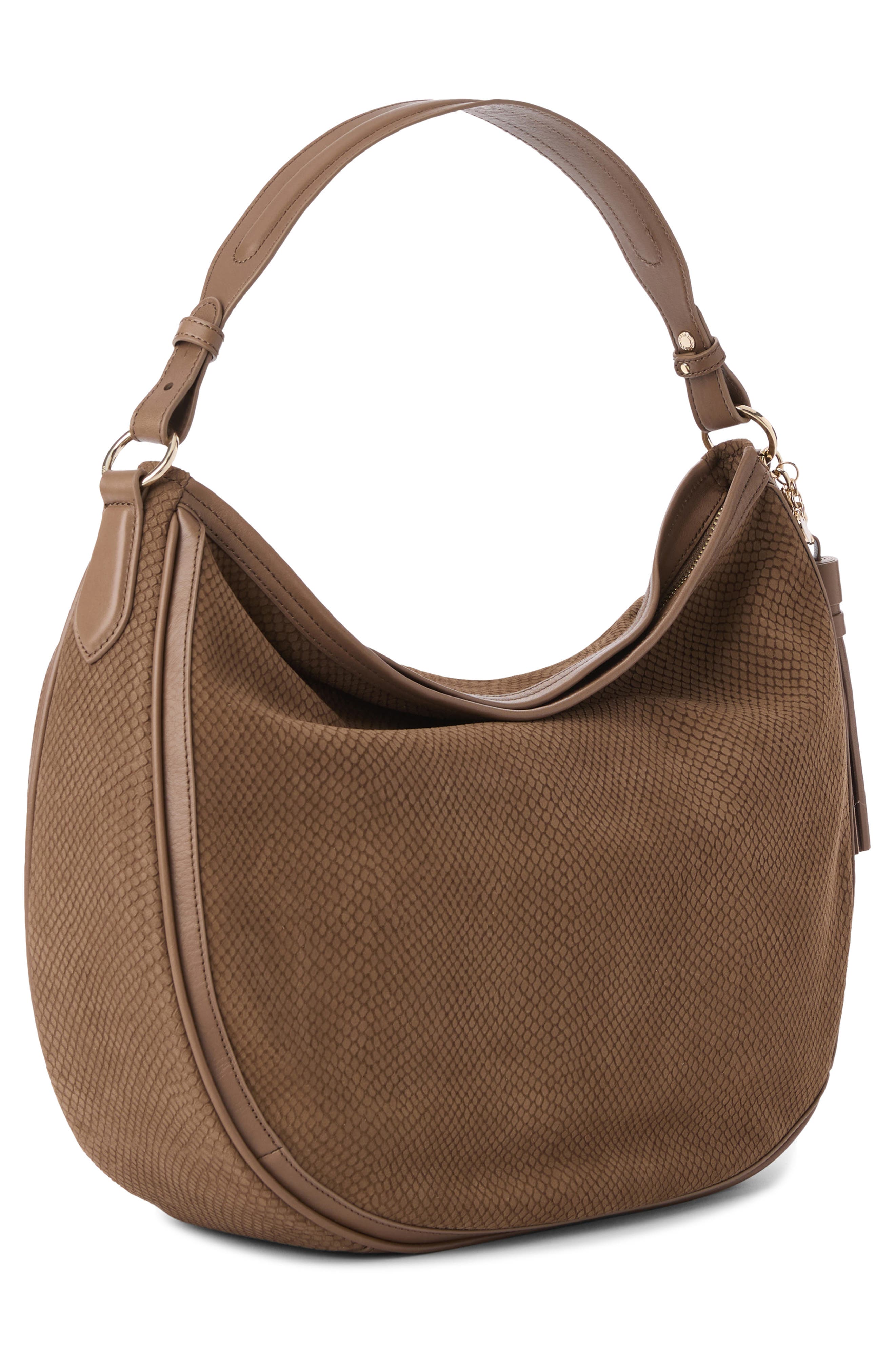 Brahmin Kathleen Snake Embossed Leather Shoulder Bag, Alternate, color, Taupe Belcanto
