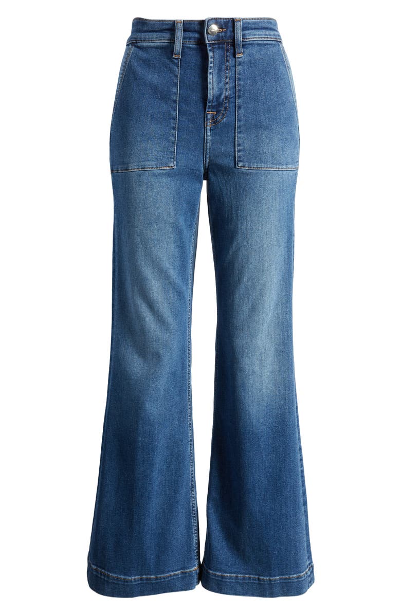 JEN7 by 7 For All Mankind Patch Pocket Flare Trouser Jeans, Alternate, color, 