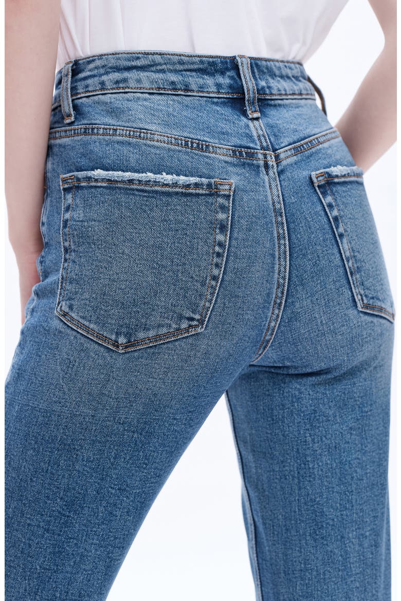 Split Hem Straight Leg Jeans, Alternate, color, BLUE TEARS
