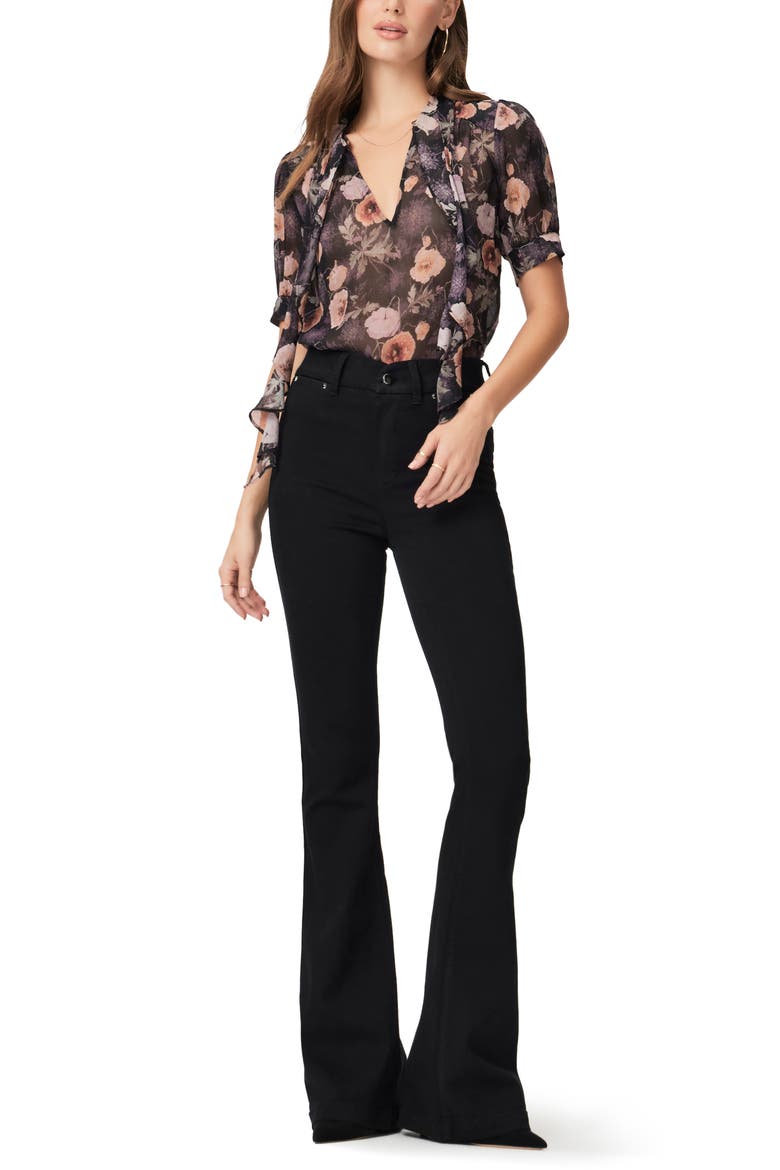 Tangi Floral Silk Top, Alternate, color, OBSIDNMLT