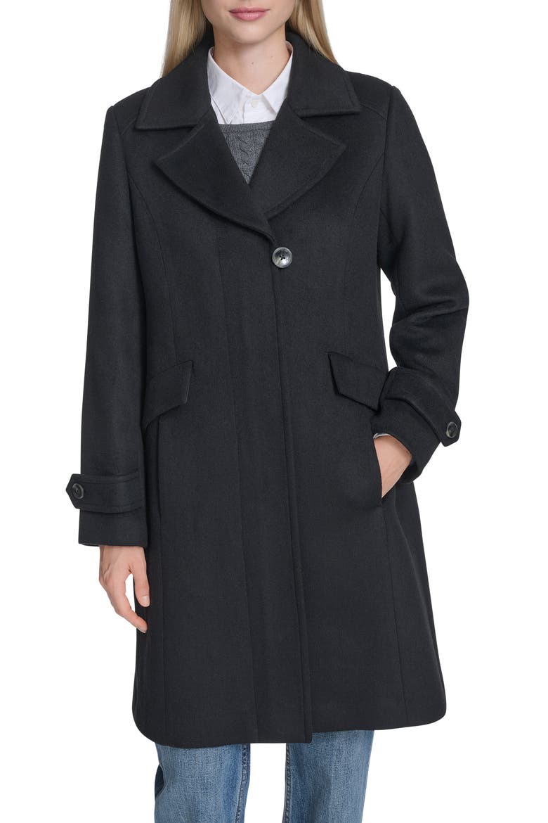 Wool Blend Coat, Alternate, color, BLACK