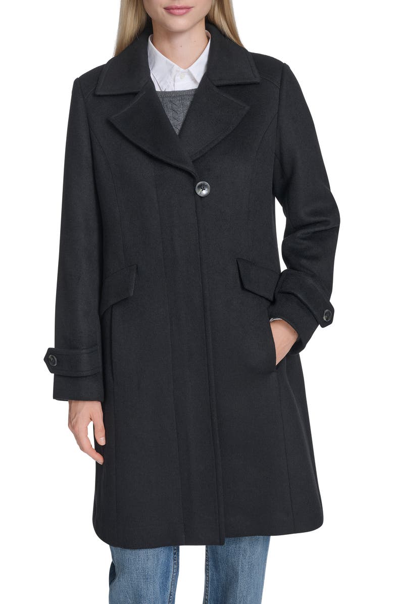 Cole Haan Wool Blend Coat, Alternate, color, Black