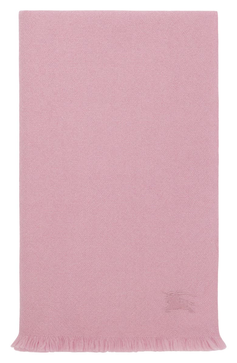 Burberry Equestrian Knight Design Cashmere & Silk Fringe Scarf, Alternate, color, Dawn