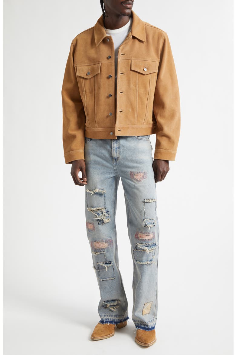 1968 Suede Trucker Jacket, Alternate, color, TAN