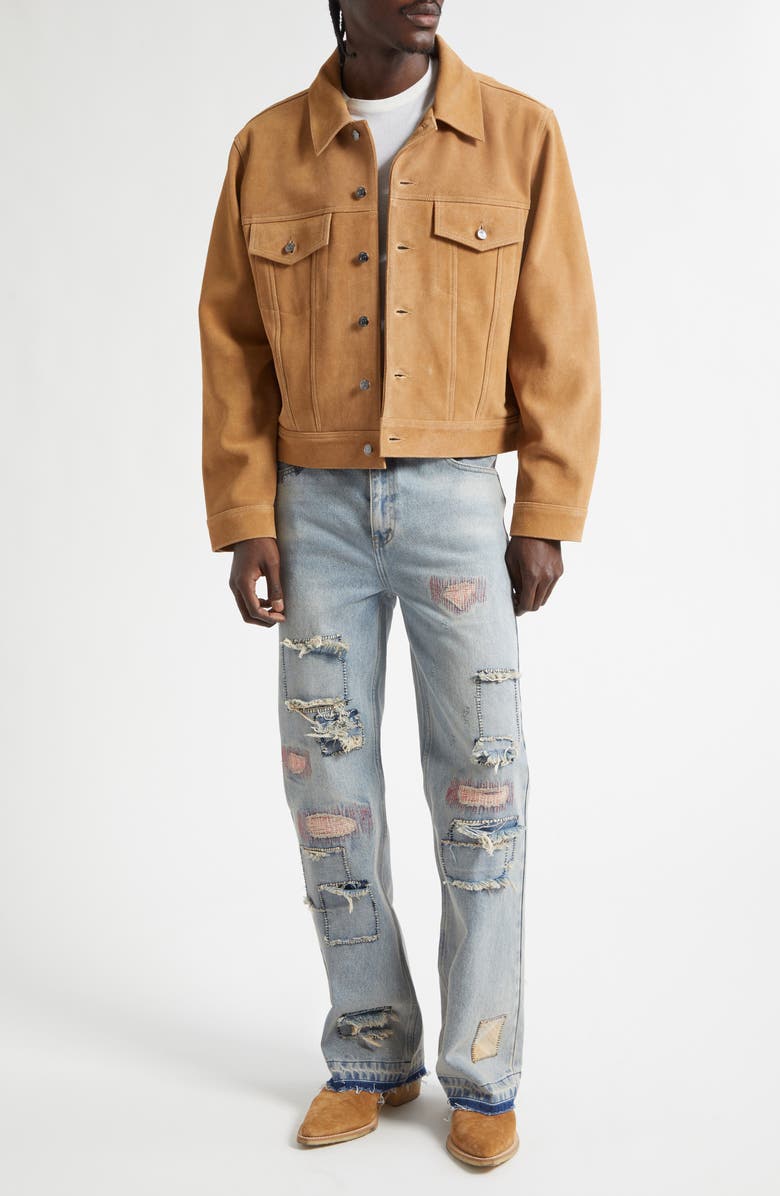 MIDNIGHT RODEO 1968 Suede Trucker Jacket, Alternate, color, Tan