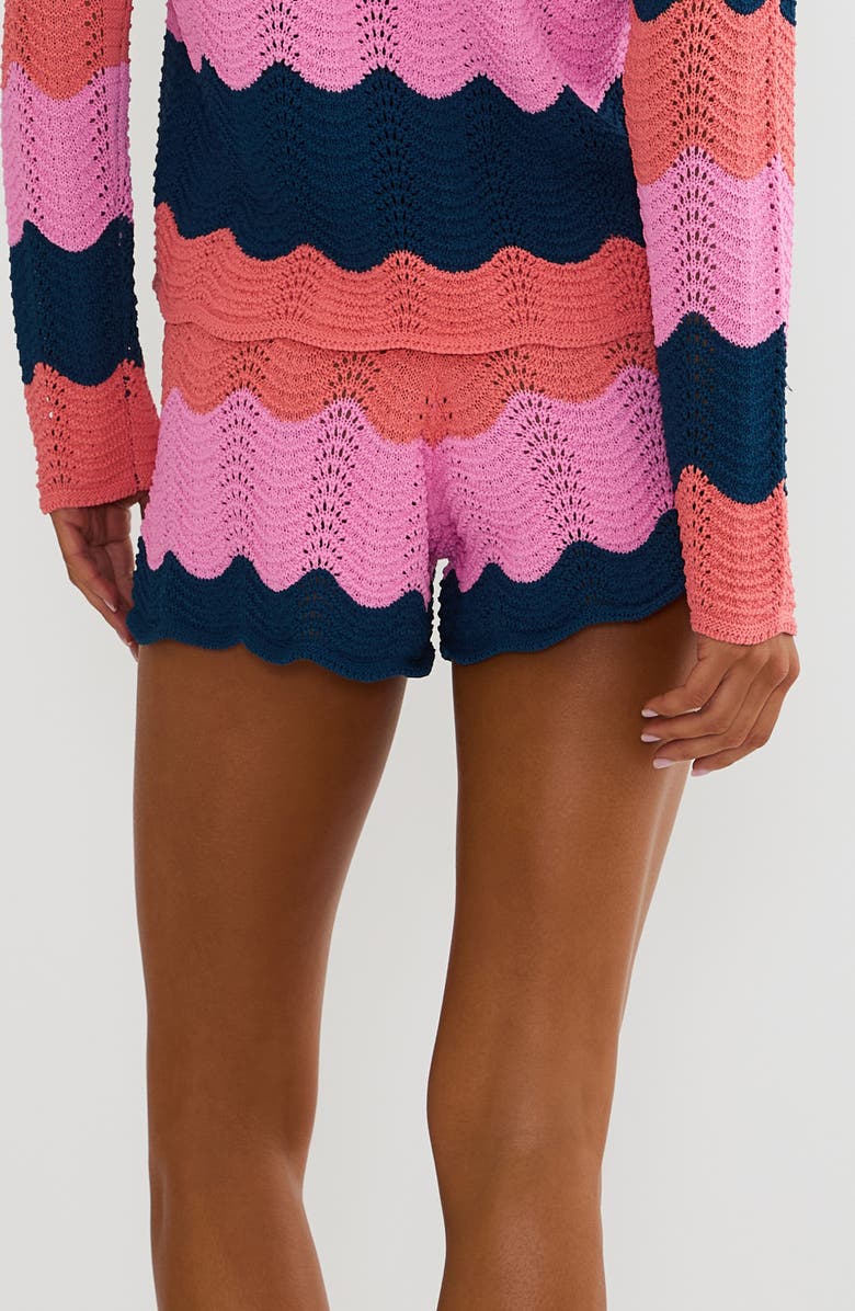 Beach Riot Balboa Cover-Up Shorts, Alternate, color, Seashell Isle Color Block