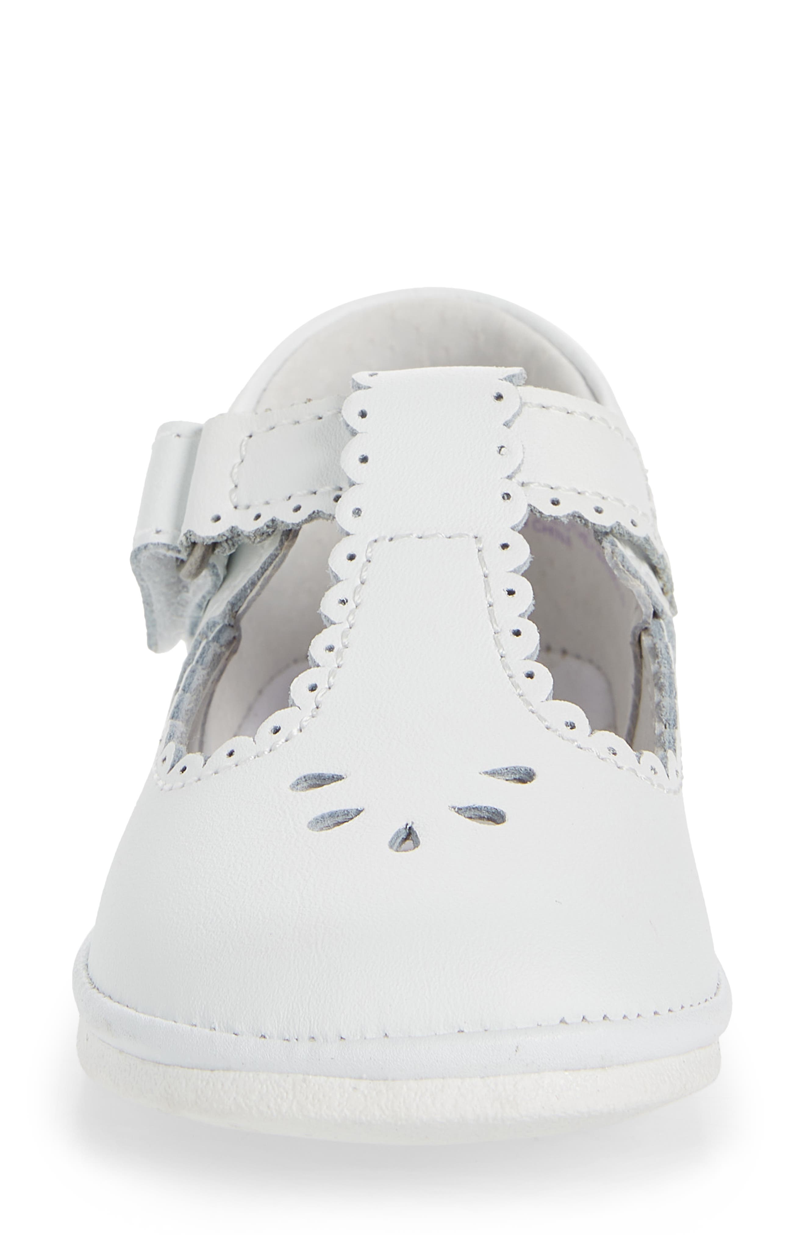 L'AMOUR Dottie Scalloped T-Strap Shoe, Alternate, color, White