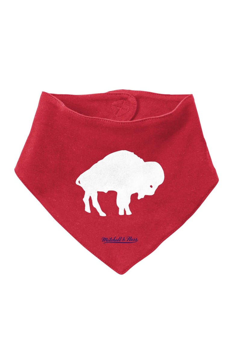 Newborn & Infant Mitchell & Ness Red/Royal Buffalo Bills Throwback Big Score Bodysuit, Bib & Bootie Set, Alternate, color, Red