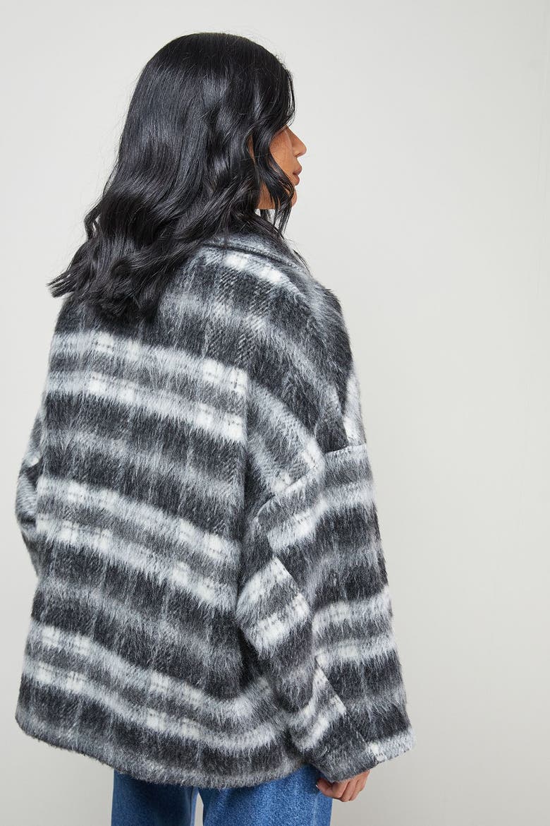 Check Oversized Short Car Coat, Alternate, color, Multi