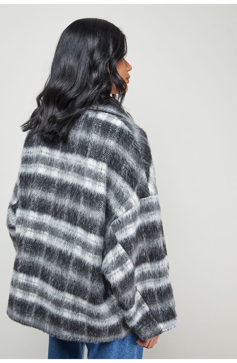 Warehouse Check Oversized Short Car Coat, Alternate, color, Multi