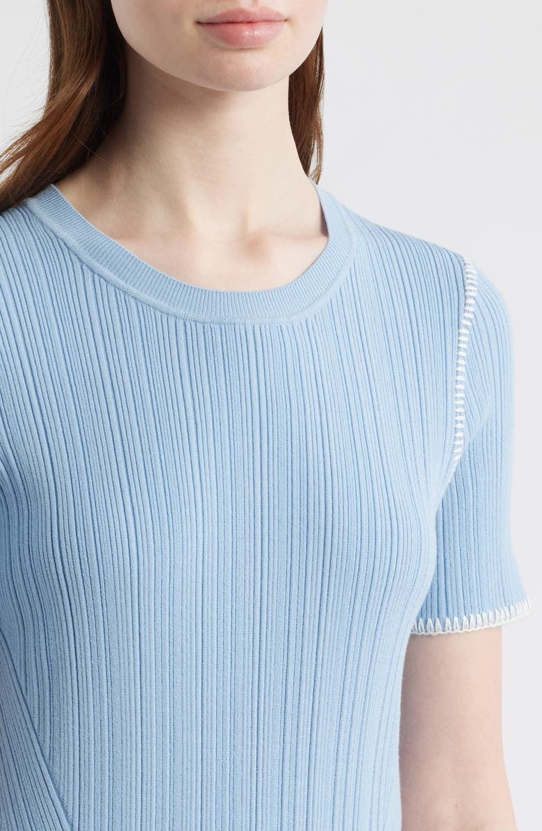 rag & bone Harper Rib Midi Dress, Alternate, color, Sky