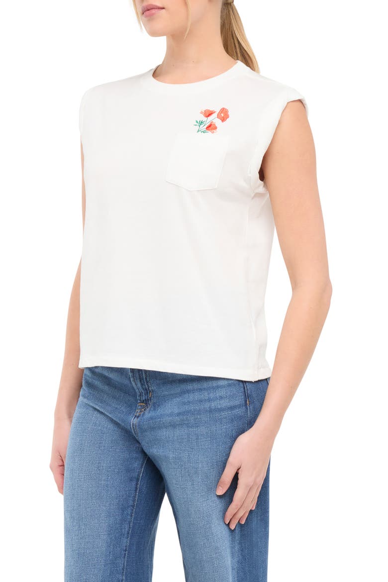Annabelle Muscle Tee, Alternate, color, SNOW WHITE POPPIES