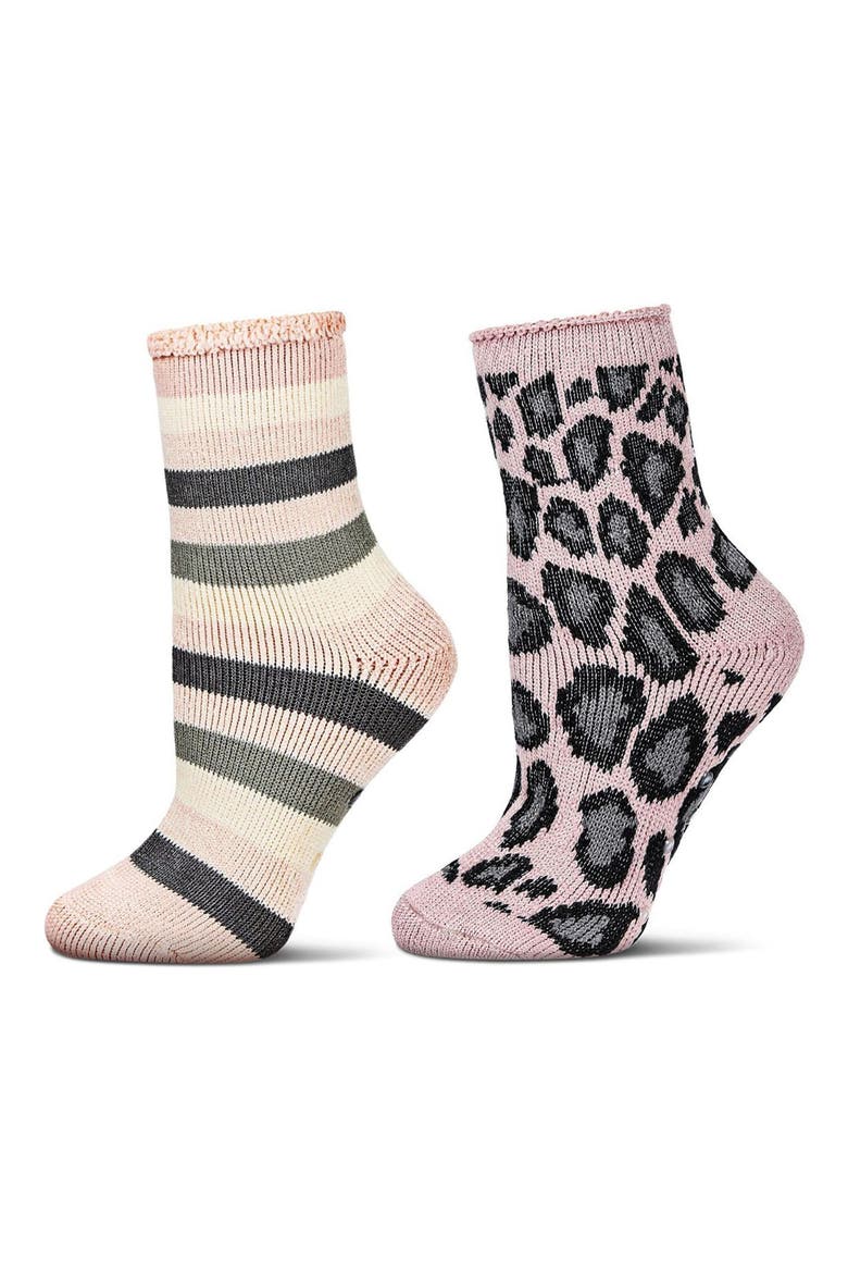 Assorted 2-Pack Terry Cushioned Crew Socks, Main, color, PINK
