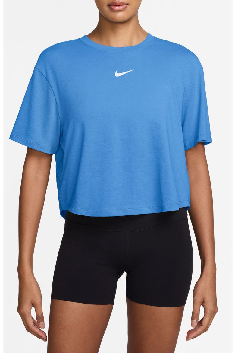 One Relaxed Dri-FIT Crop Top, Main, color, UNIVERSITY BLUE/ WHITE
