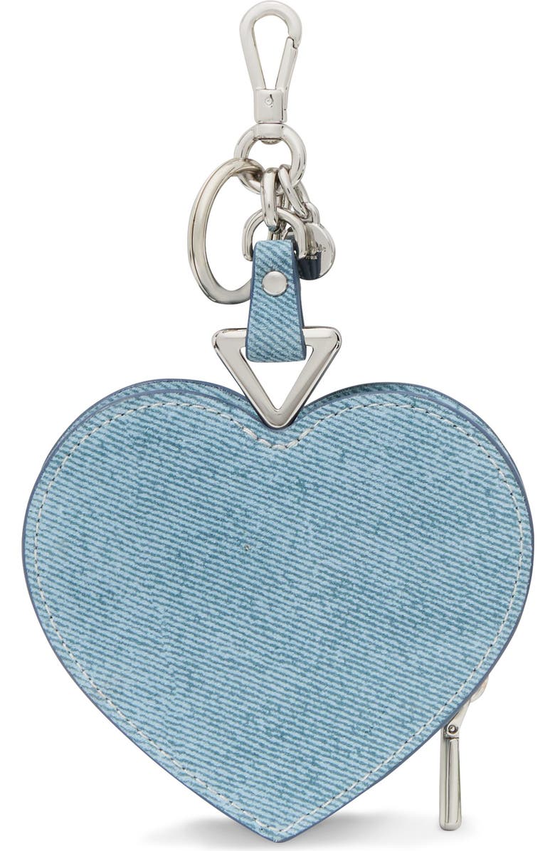 Kate Spade New York liv denim suede heart coin purse, Alternate, color,
