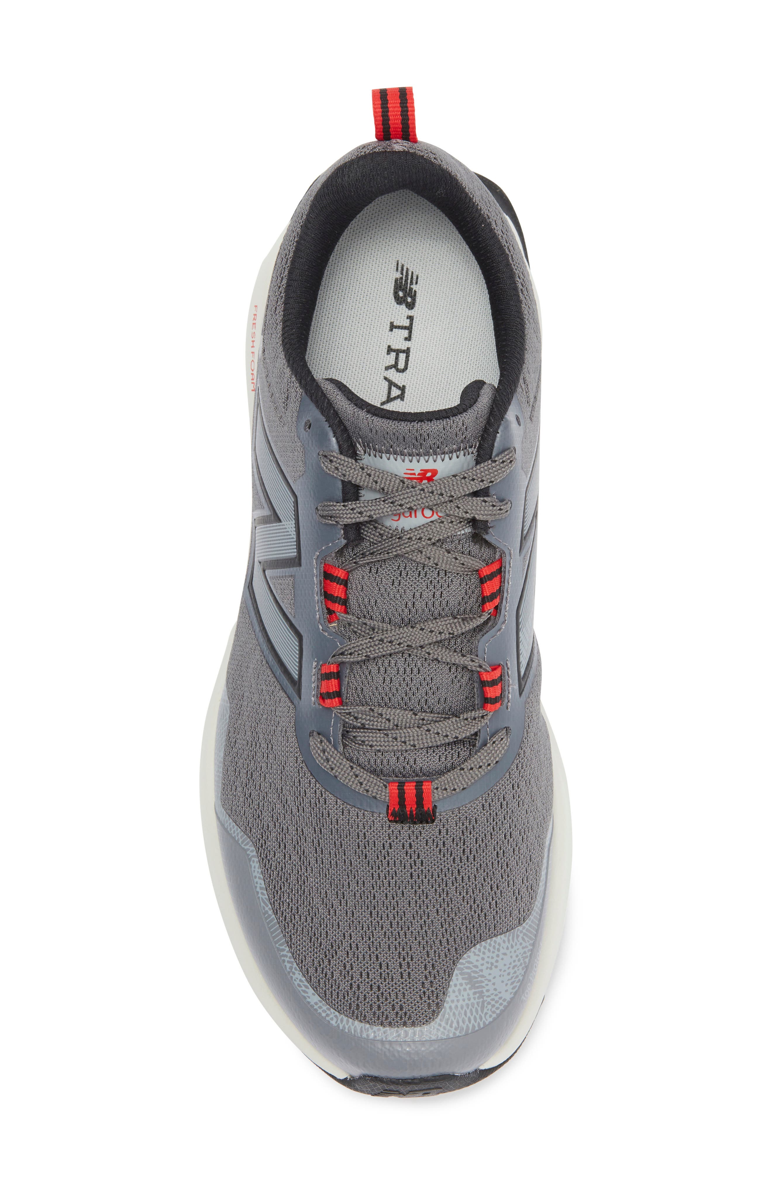 New Balance Fresh Foam Garo Trail Running Shoe, Alternate, color, Castlerock/ True Red