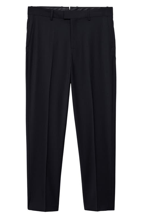 Mango Regular Fit Dress Pants In Dark Navy