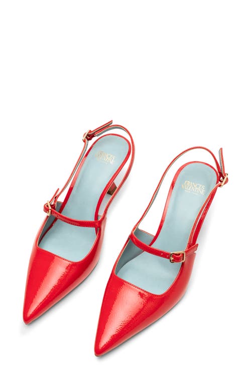 Frances Valentine Vivi Pointed Toe Slingback Pump In Red
