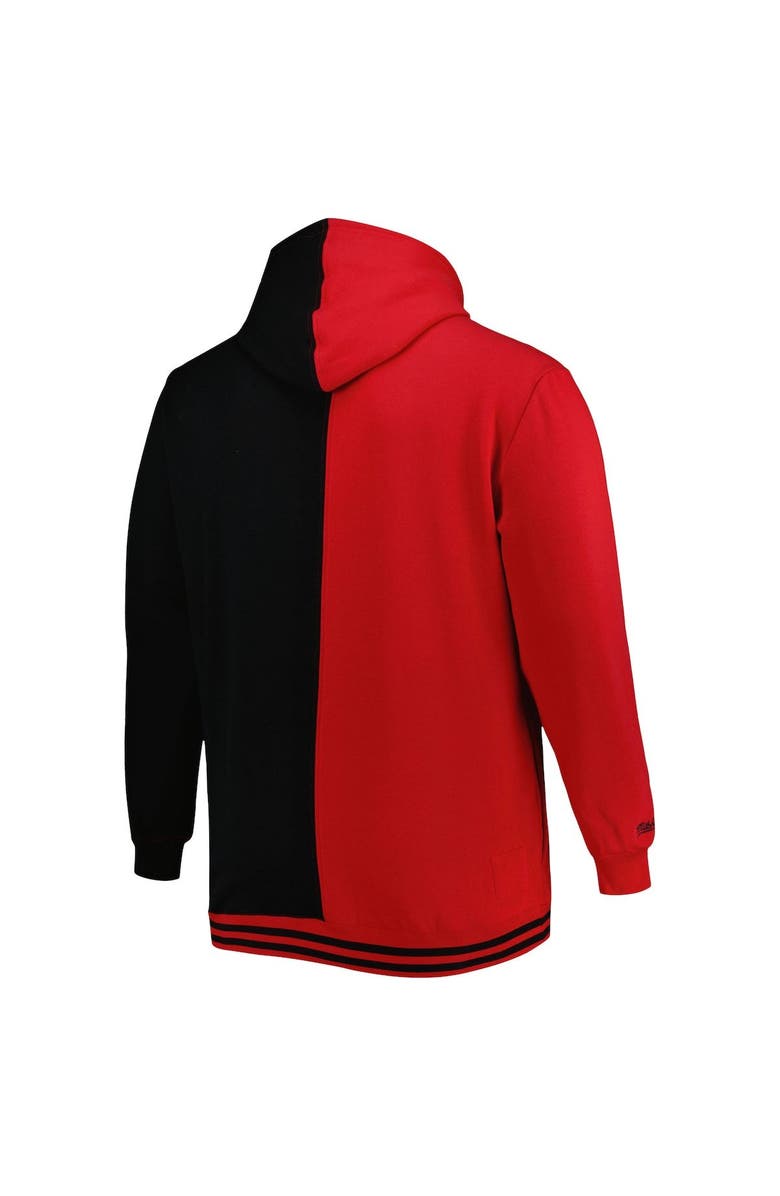 Mitchell & Ness Men's Mitchell & Ness Red/Black Atlanta Hawks Big & Tall Hardwood Classics Split Pullover Hoodie, Alternate, color, Red