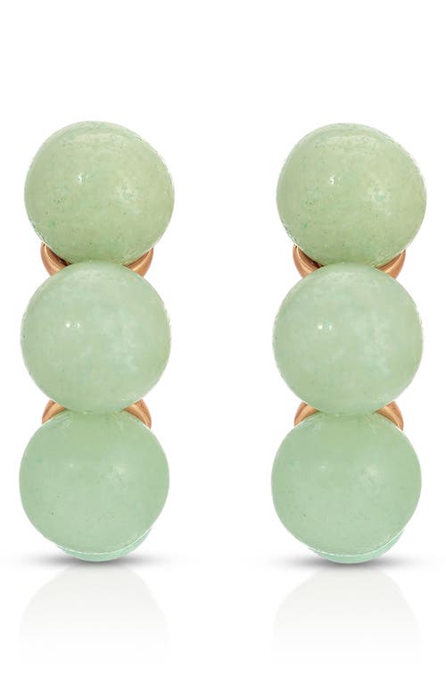 Ettika Playful Bubble Semiprecious Stone Hoop Earrings In Amazonite And Gold