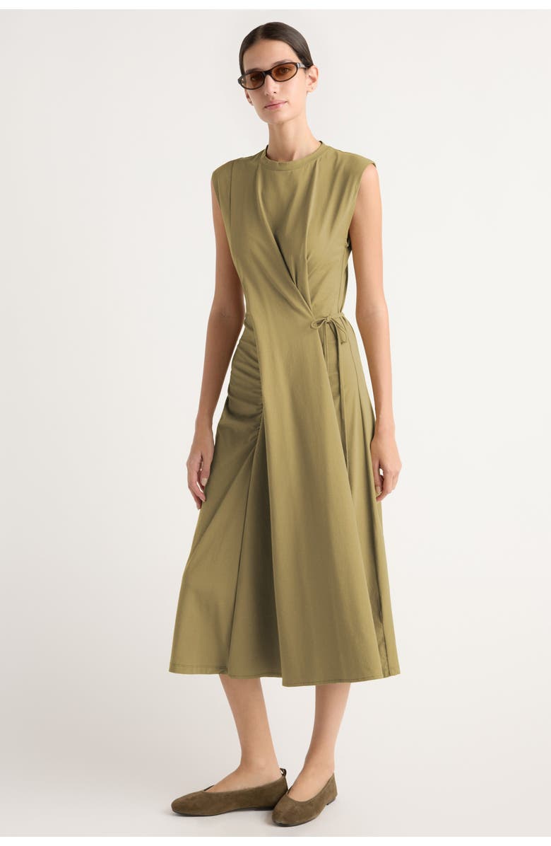 Modern Citizen Agnes Twist-Drape Jersey Dress, Alternate, color, Khaki Yellow