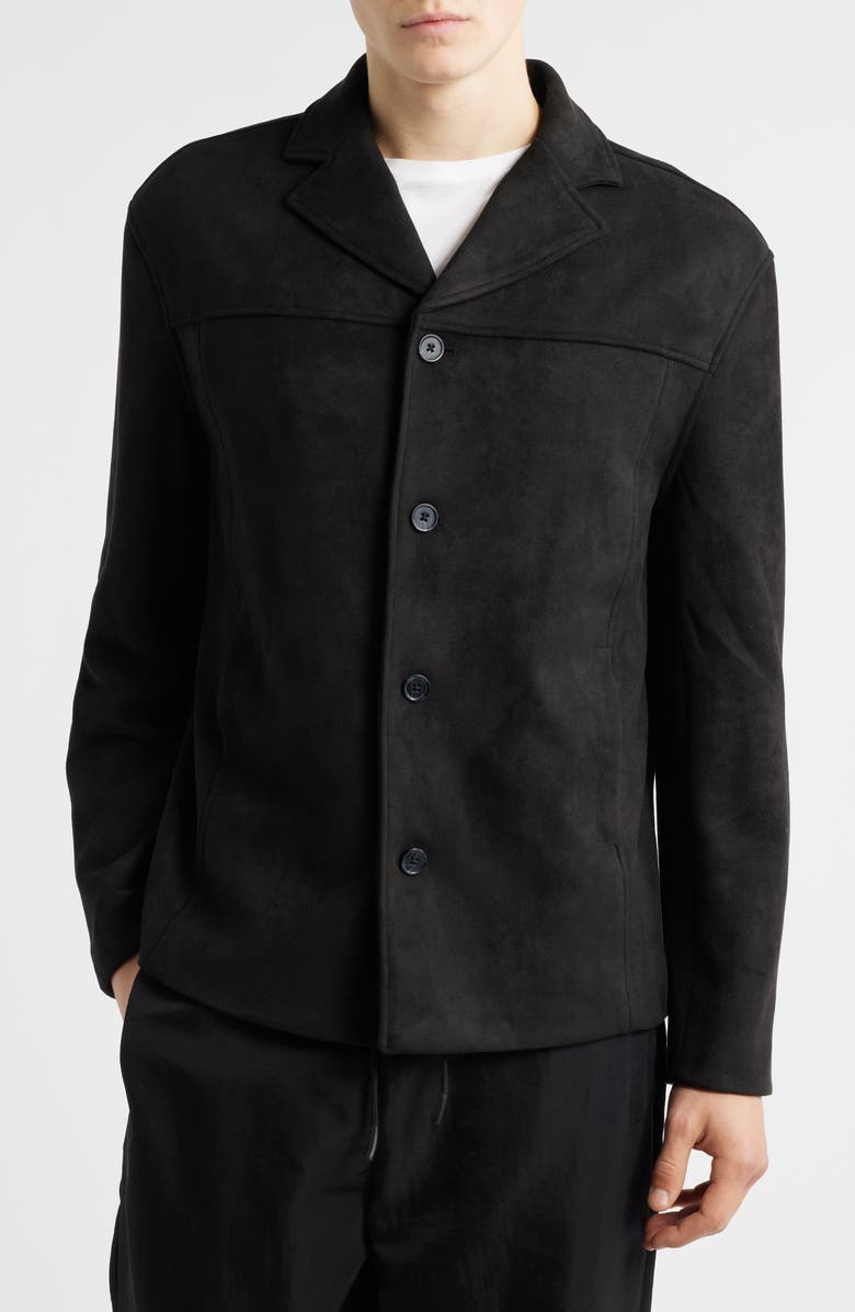 KROST Faux Suede Shirt Jacket, Alternate, color, Black
