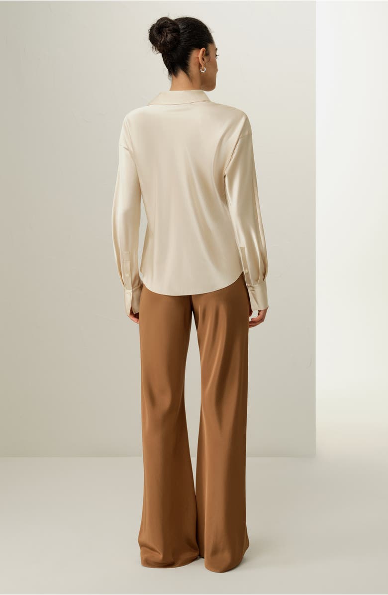 Lilysilk Bias Cut Silk Shirt, Alternate, color, Gravel Gold