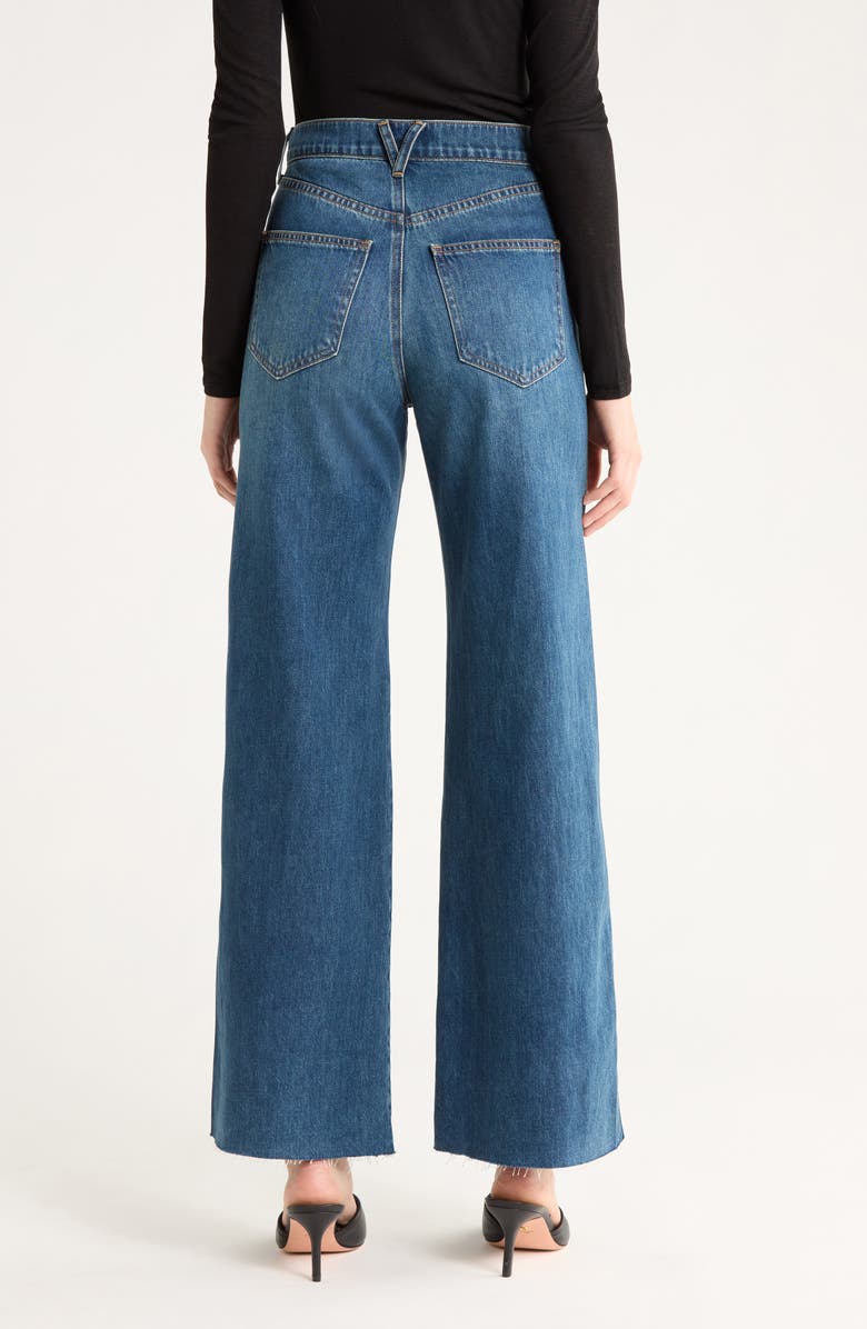 Veronica Beard Taylor Raw Hem High Waist Wide Leg Jeans, Alternate, color, Rebel Moon
