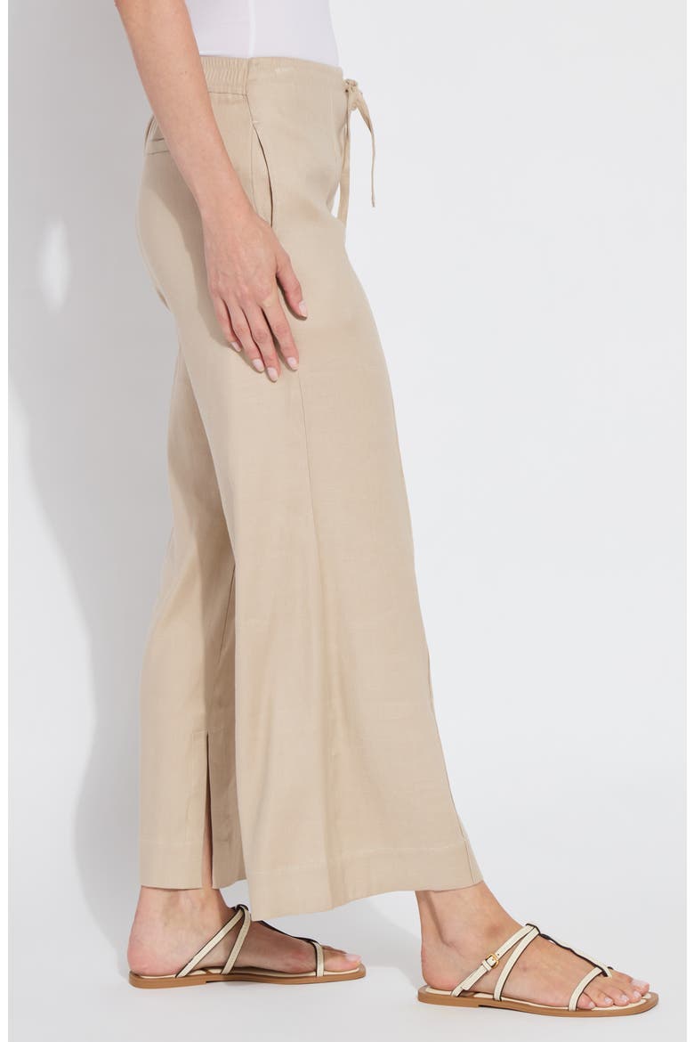 Nixie Drawstring Linen Blend Wide Leg Pants, Alternate, color, LINEN