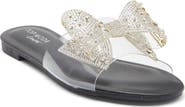 TOP MODA Peach Bow Slide Sandal