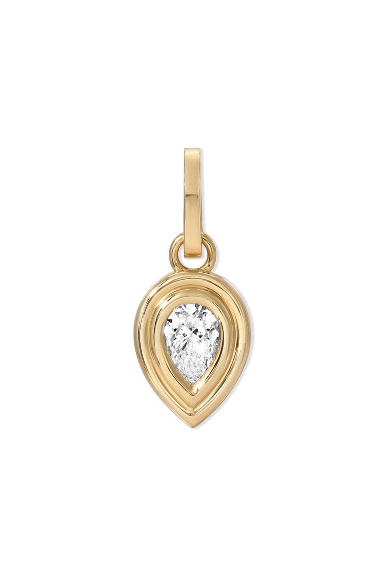 Groovy Diamond Pear Charm, Main, color, YELLOW GOLD